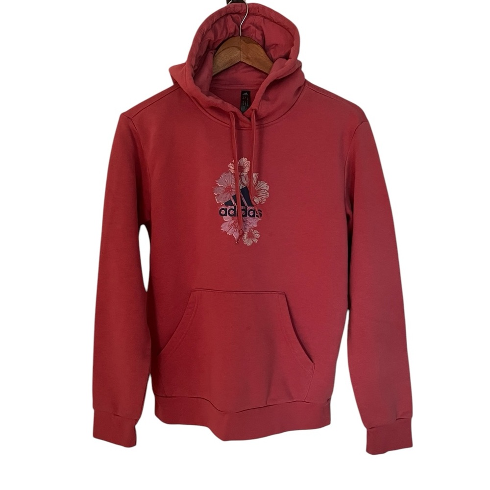 Adidas•Rose Color Floral Detail Hoodie